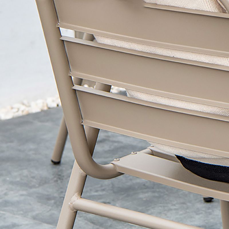 Grey Metal Dining Side Chair Stacking Outdoors Dining Chairs