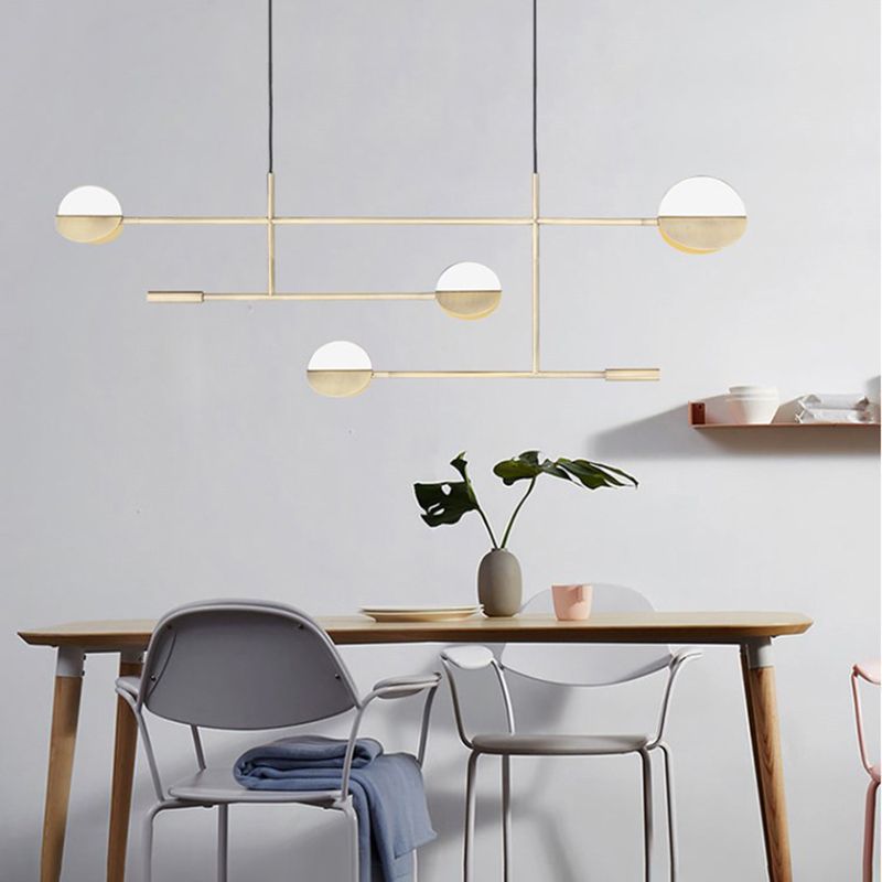 Modern 4-Light Kitchen Island Lighting Golden/Black Island Pendant Lighting