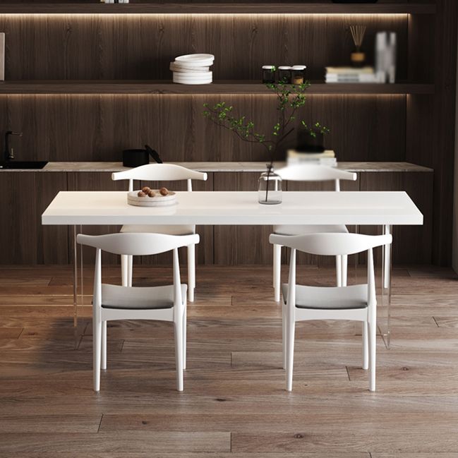 Modern 1/2/5/6/7 Pieces Rectangle Dining Set Solid Wood Dining Table with Chairs