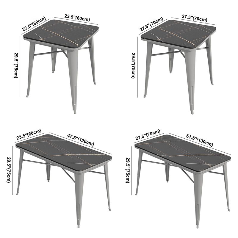 Industriële eetkamertafel Gesinterde stenen tafel met sledeonderstel voor thuiskeukendiner