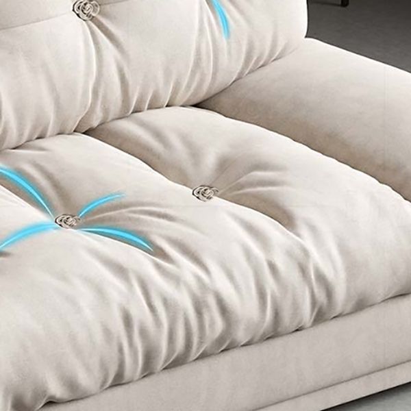 Armless Sofa Stain Resistant Standard Sofa with Tufted Split-Back