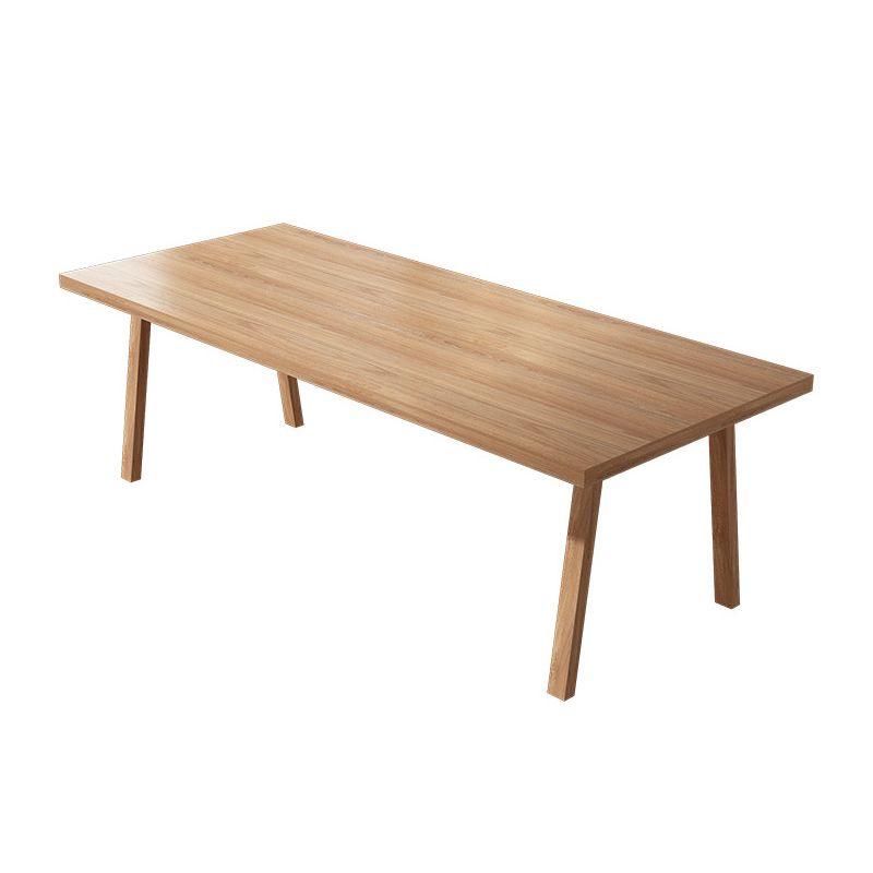 Pine Wood Top Dining Table Rectangle Solid Wood Table with 4 Legs