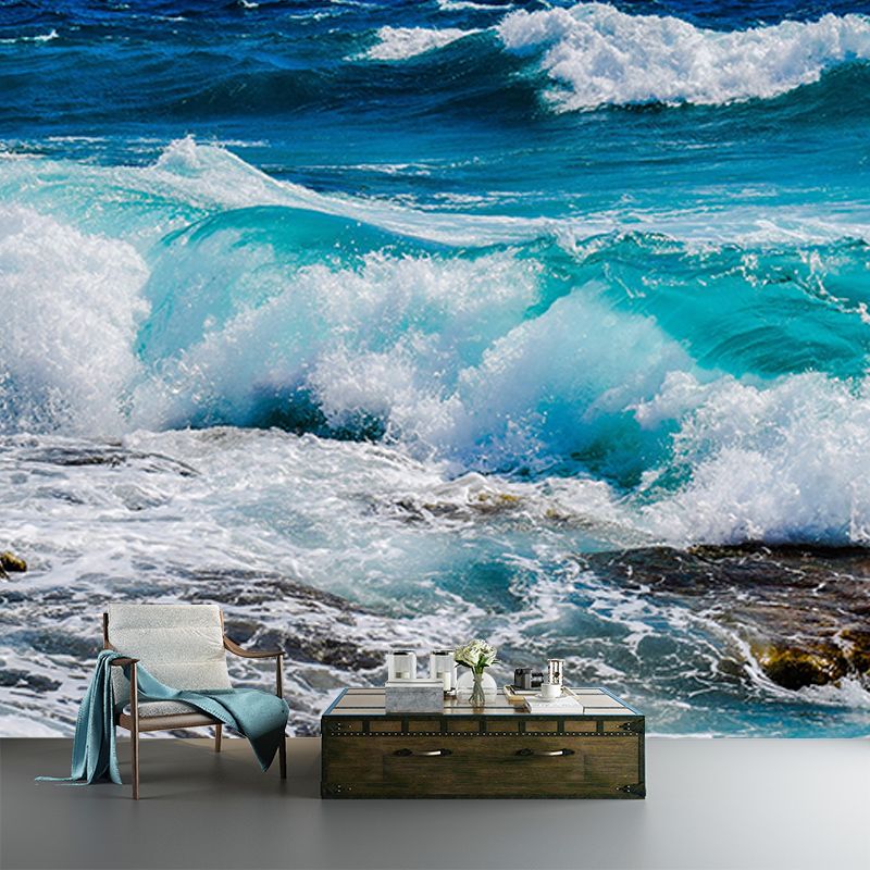 Contemporary Photography Sea Wall Mural Wallpaper Sitting Room Wall Covering