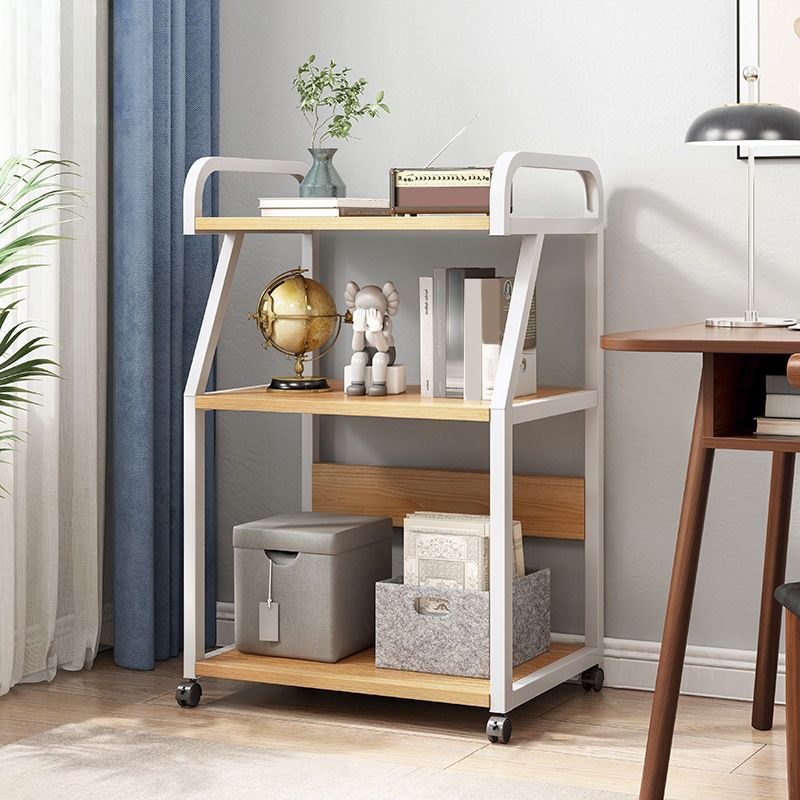 Ladder Wood and Metal Bookshelf, Multi Tiers Contemporary Bookcase for Living Room