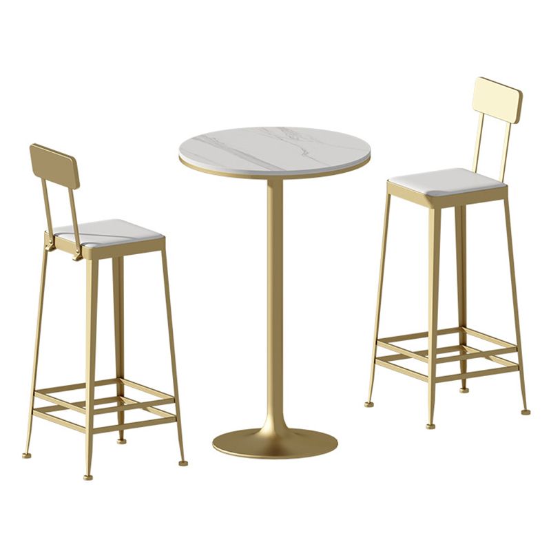 Glam Pub Table Round Pedestal Bar Table for Indoor and Breakroom