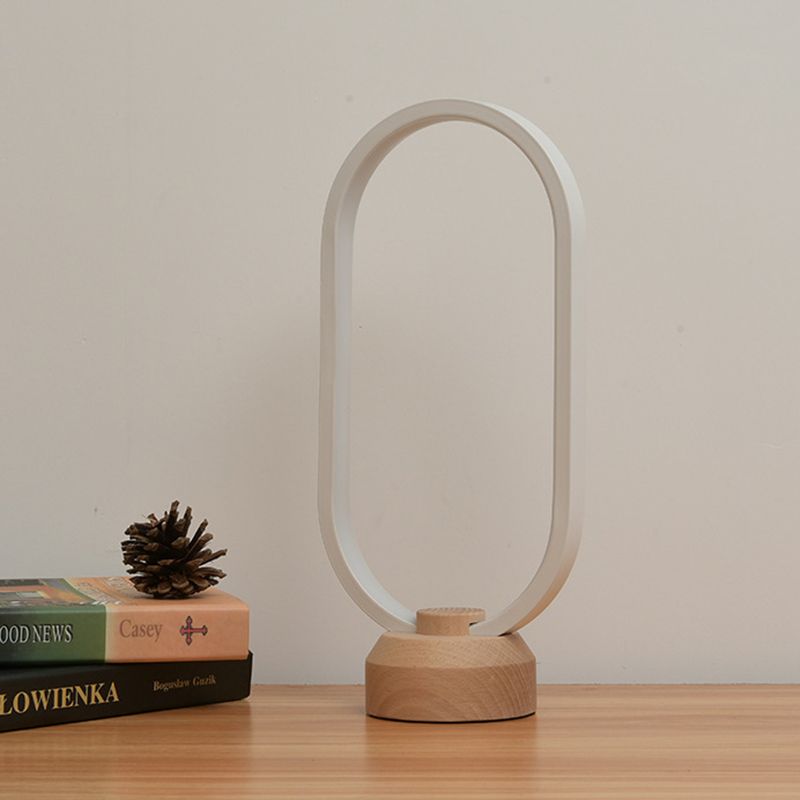 Moderne tafellamp met 1 licht met USB-poort lineair tafellicht voor slaapkamer