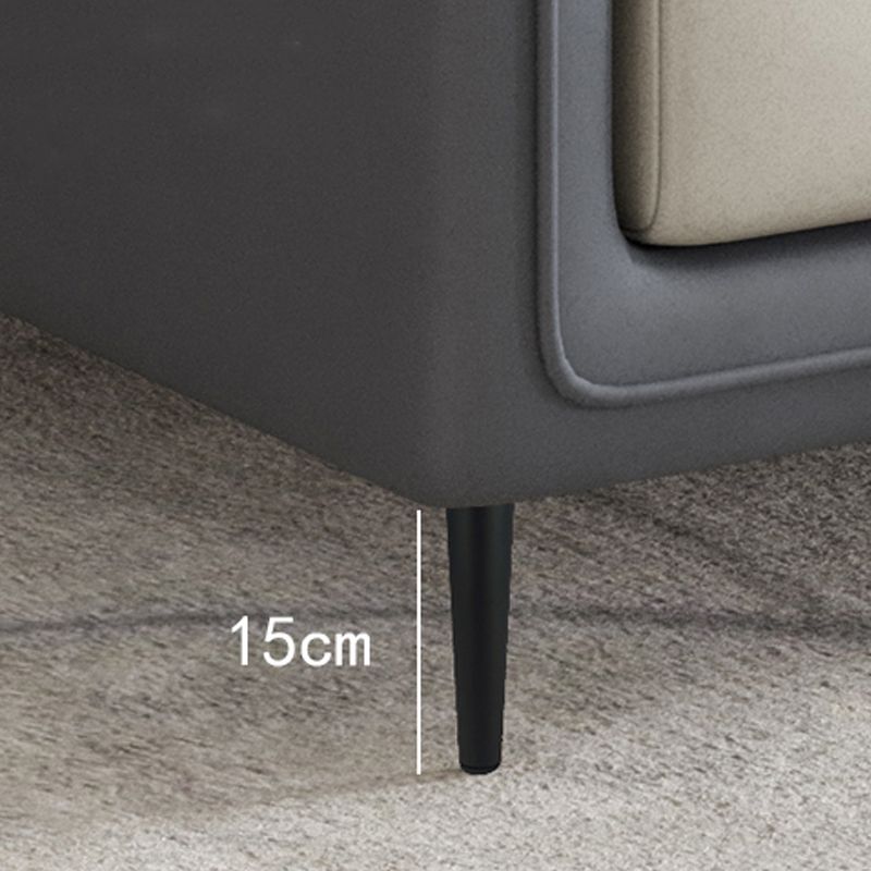 Sofa standard du bras de smoking en faux cuir contemporain avec oreillers de boîtier