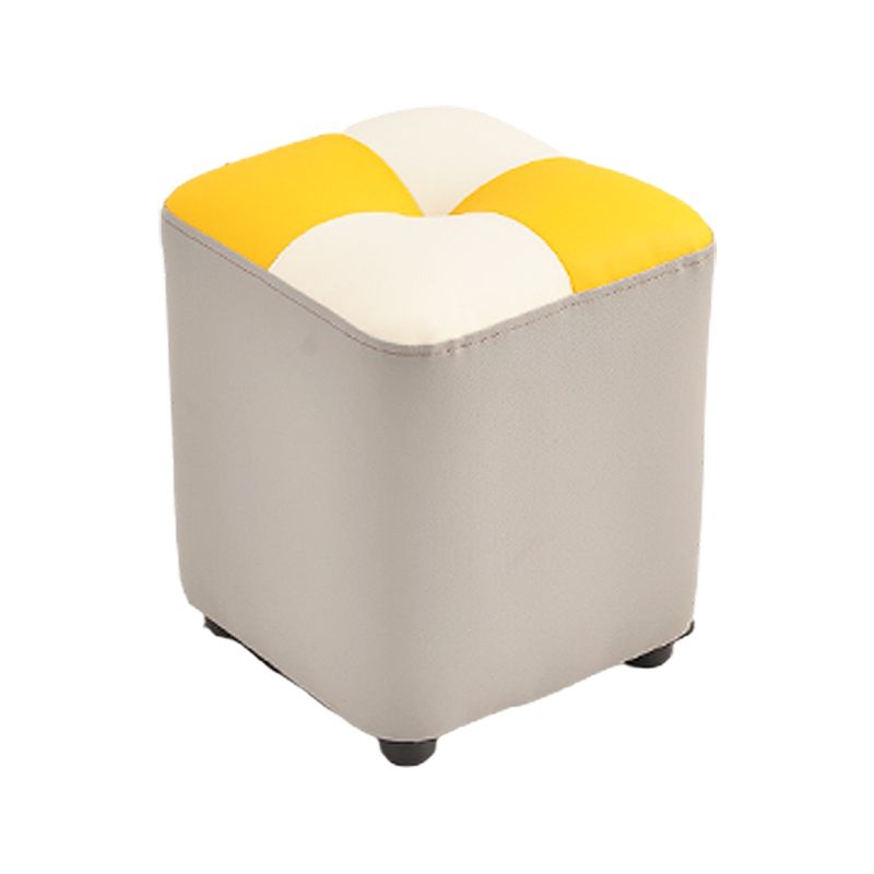 Modern Yellow Cube Water Resistant Color Piece Leather Indoor Cube