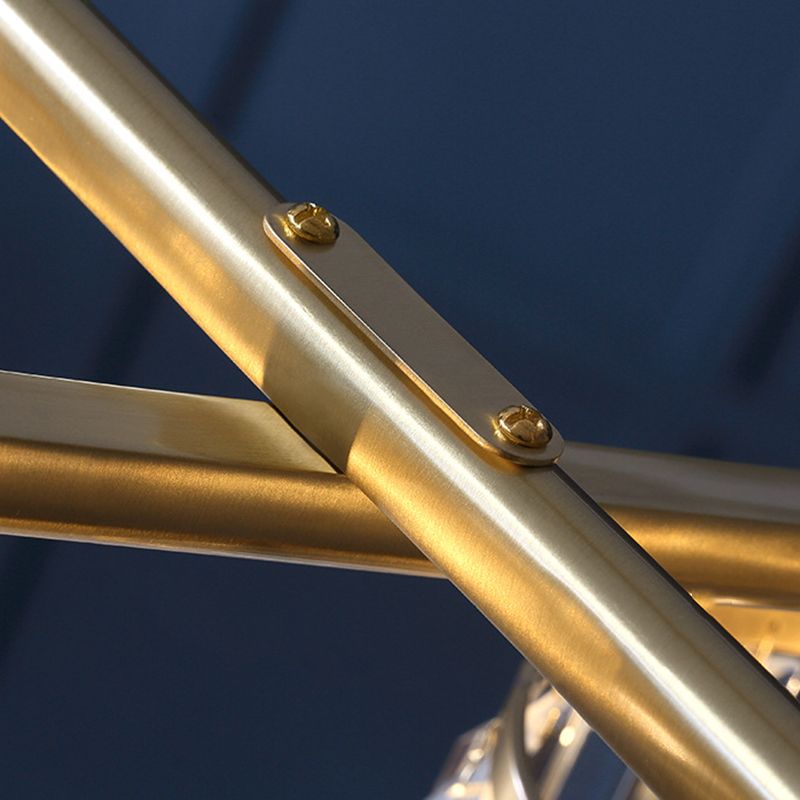 Modern Golden 4-light Kitchen Island Lighting Unique Design with Crystal Shade