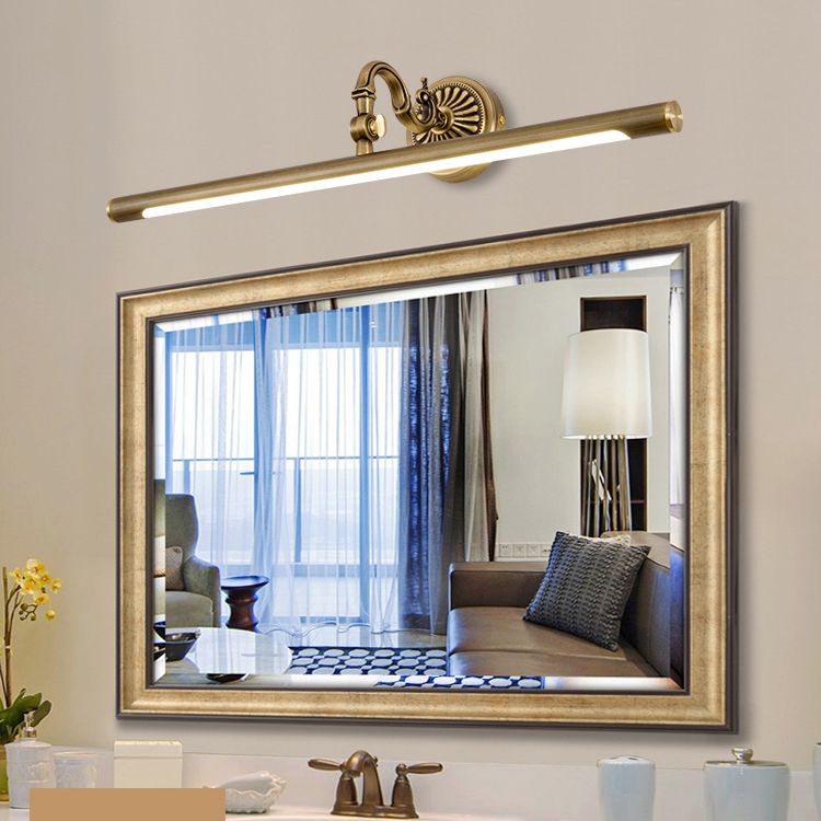 Mid-Century Luxury Style Linear Wall Mounted Vanity Lights Copper Vanity Lighting Fixtures for Bathroom