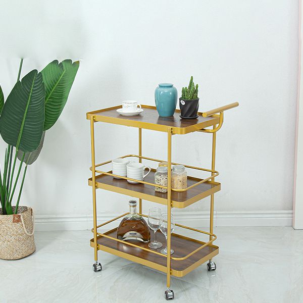 Modern 34.65"H Rolling Prep Table Rectangular Metal Prep Table for Home Use