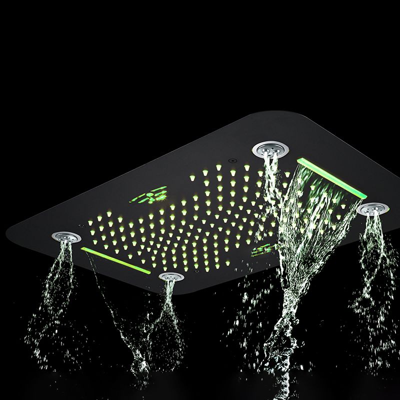 Modern Shower System Brass Slide Bar Included Ceiling Mounted Shower Head Combo