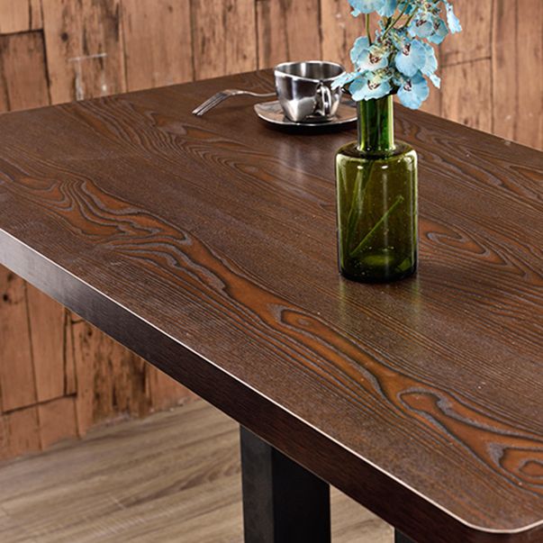 Modern Wooden Dining Room Table with Metal Legs for Living Room