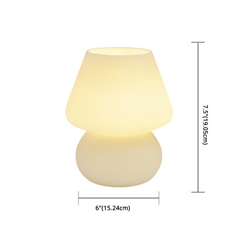 5.9" Wide Mushroom Shaped Mini Table Lamp Modern Style Glass Nightstand Light for Bedroom
