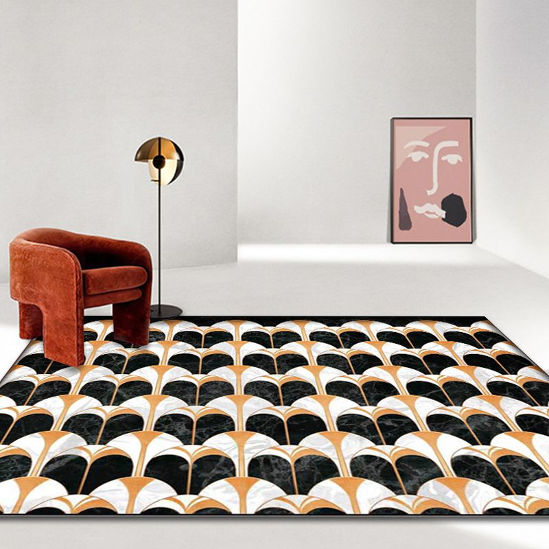 Dark Color Bedroom Rug Modern Seamless Geometric Pattern Carpet Polypropylene Non-Slip Rug