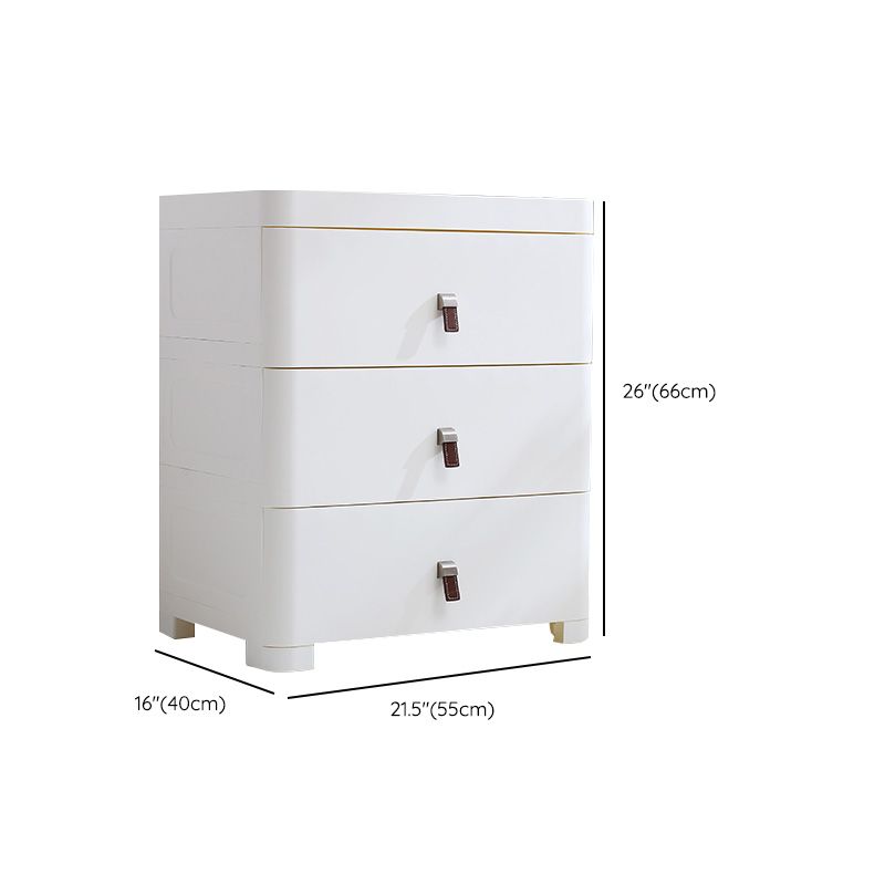 White Plastic Storage Cabinet for Bathroom Contemporary Cabinet with Drawers