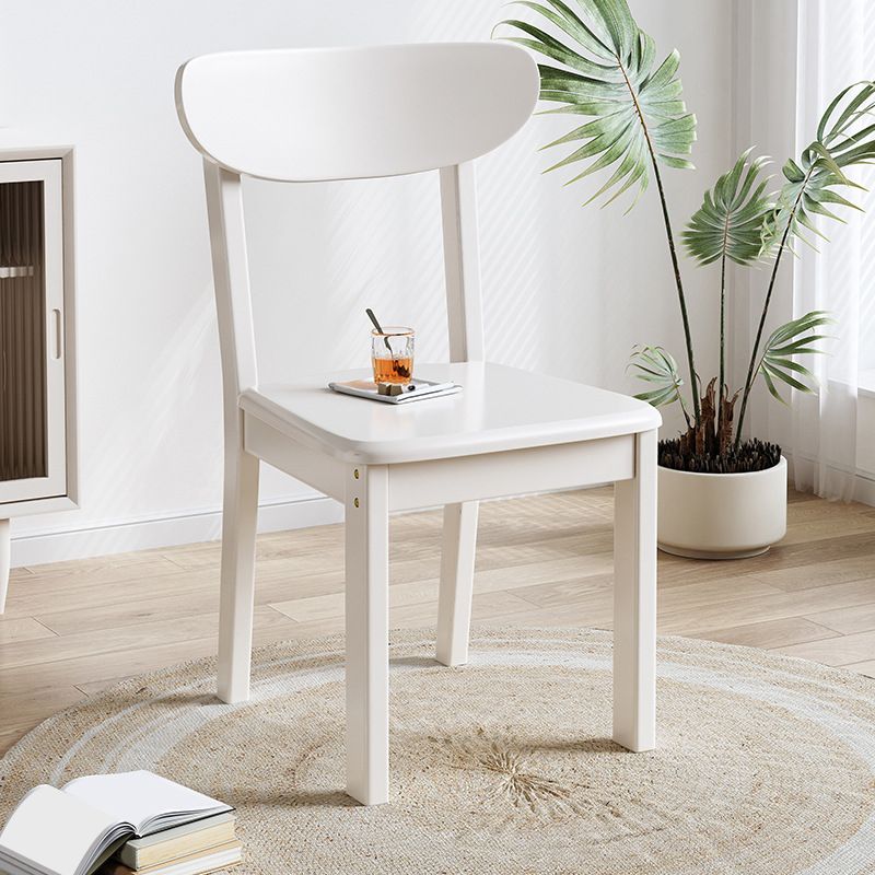 Solid Wood Dining Chair Industrial Style Armless Chair for Dining Room