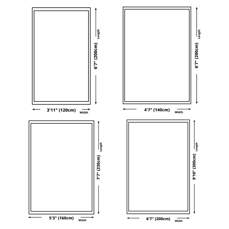 Modern Living Room Rug Abstract Area Carpet Polyester Non-Slip Backing Carpet