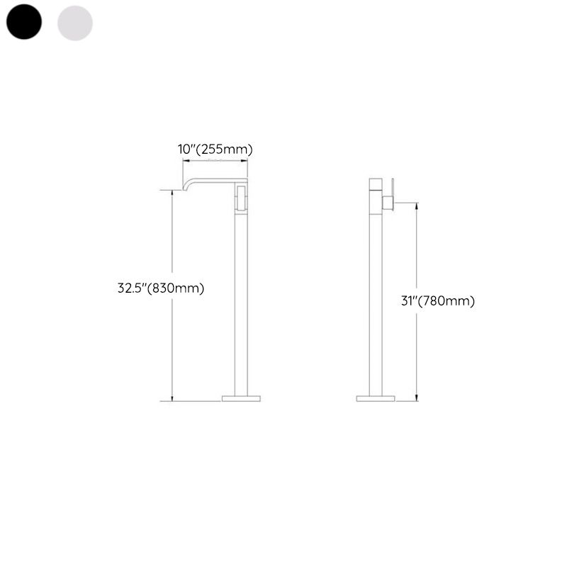 Modern Floor Mounted Freestanding Tub Filler Freestanding Copper High Arc Tub Filler Trim