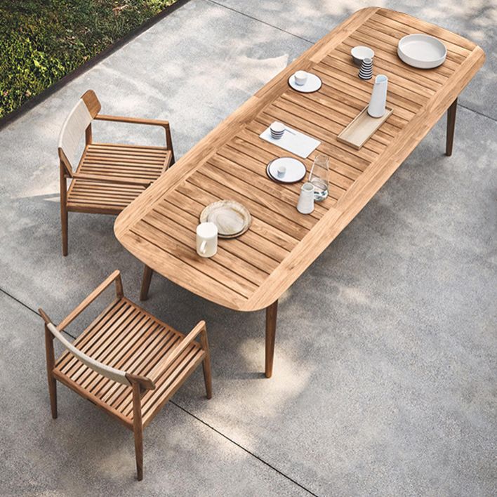 Modern Style 1/3/5 Pieces Wood Dining Set Wooden Dining Table Set for Outdoor