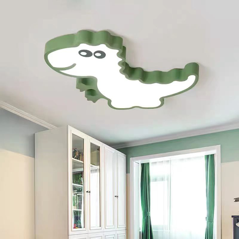 1-Light Kids Cartoon Flush Mount Metal Ceiling Light Fixture for Bedroom