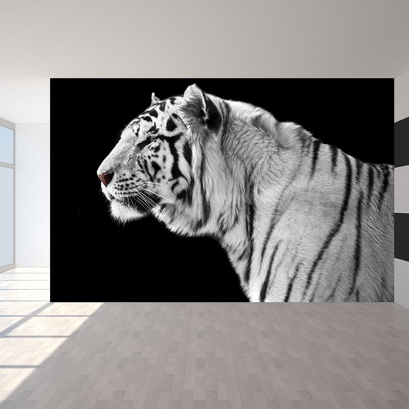 Field America Tiger Mural Wallpaper Contemporary Non-Woven Material Wall Covering