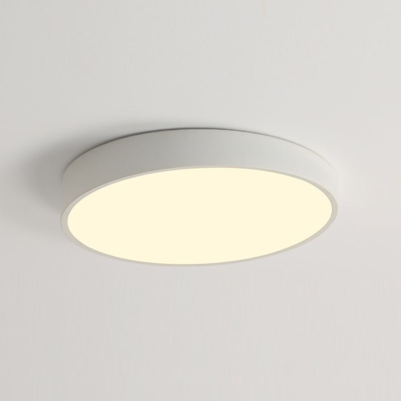 Schlafzimmer Circle Flush Mount Ceiling Licht Metall LED Einfache Deckenlampe in Weiß