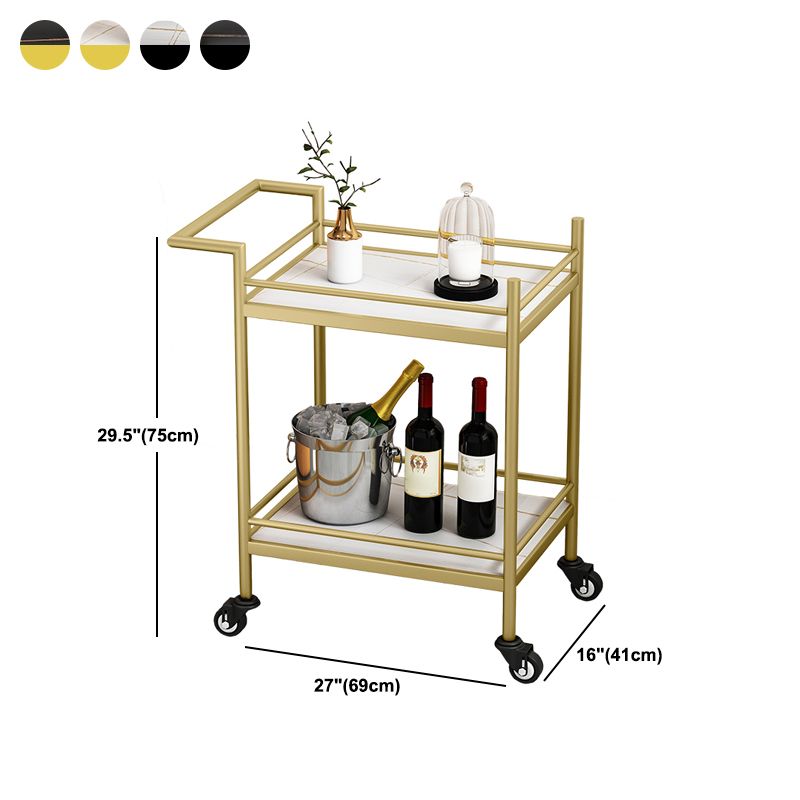 29.53" High Rolling Modern Prep Table Stone Prep Table for Dining Room