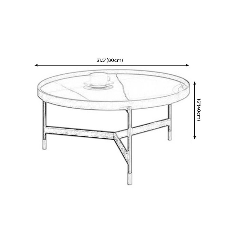 Modern Tray Top 3 Legs Coffee Table Slate and Steel Round Table