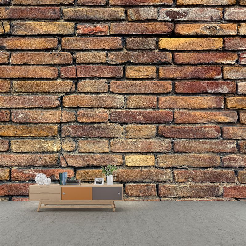 Horizontal Photography Brick Wall Mural Environment Friendly Wallpaper for Home Decor