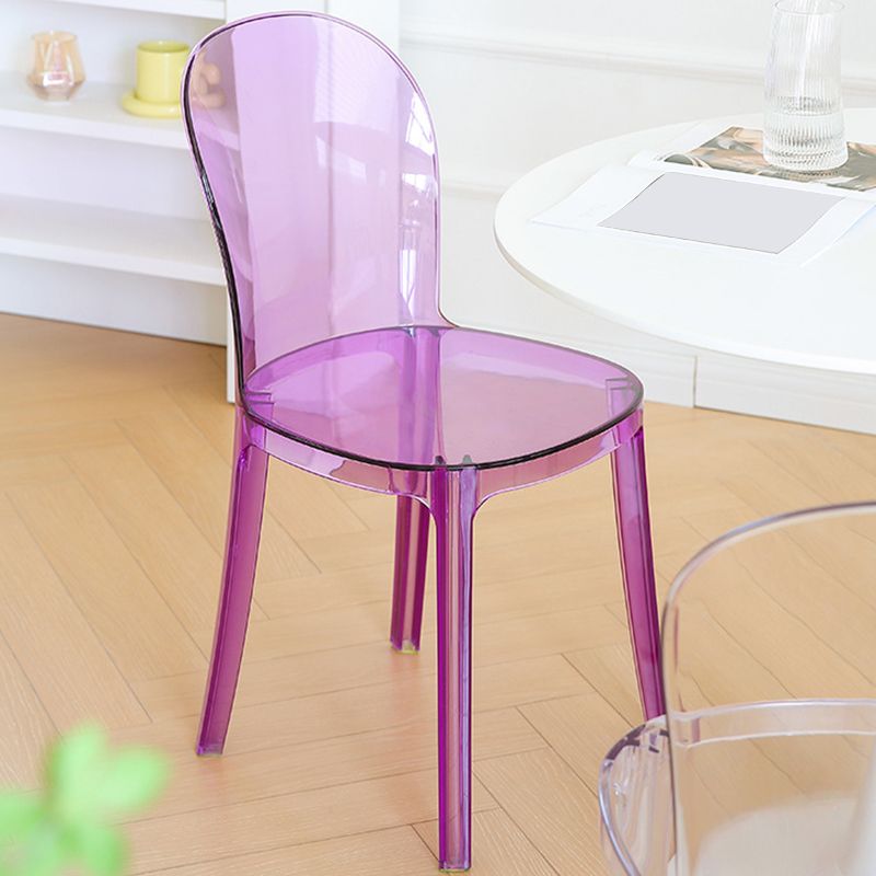Modern Plastic Side Chair Modern Low Back Armless Chair for Dining Room