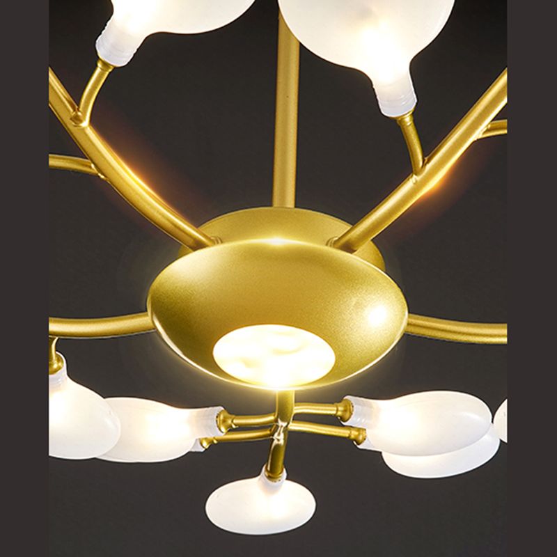 Wrought Iron Firefly Pendant Light in Modern Luxury Style Acrylic Sputnik Ceiling Light for Living Room