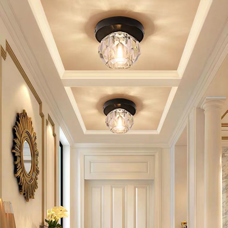 Plafond géométrique moderne affleurant le plafond en cristal de lumières affleurantes