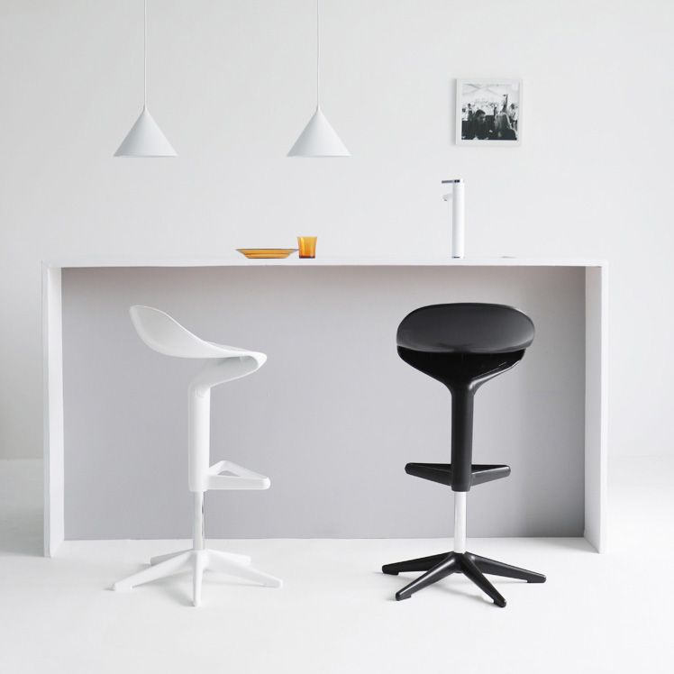 Industrial Bar-stool Adjustable Leather Counter Bar Stool with Metal Legs