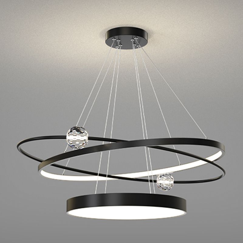 Nordic Circle Chandelier Metal Layered LED Chandelier Pendant for Living Room