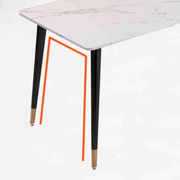 1/4/5 Pieces White Stone Dining Set Modern Solid Back Chair Rectangle Dining Furniture