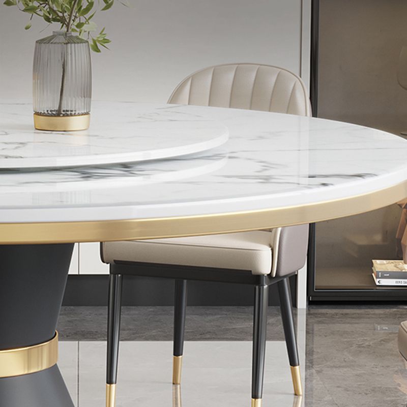 Modern Dining Set 1/5/7 Pcs Round Marble Dining Table and Upholstered Chairs