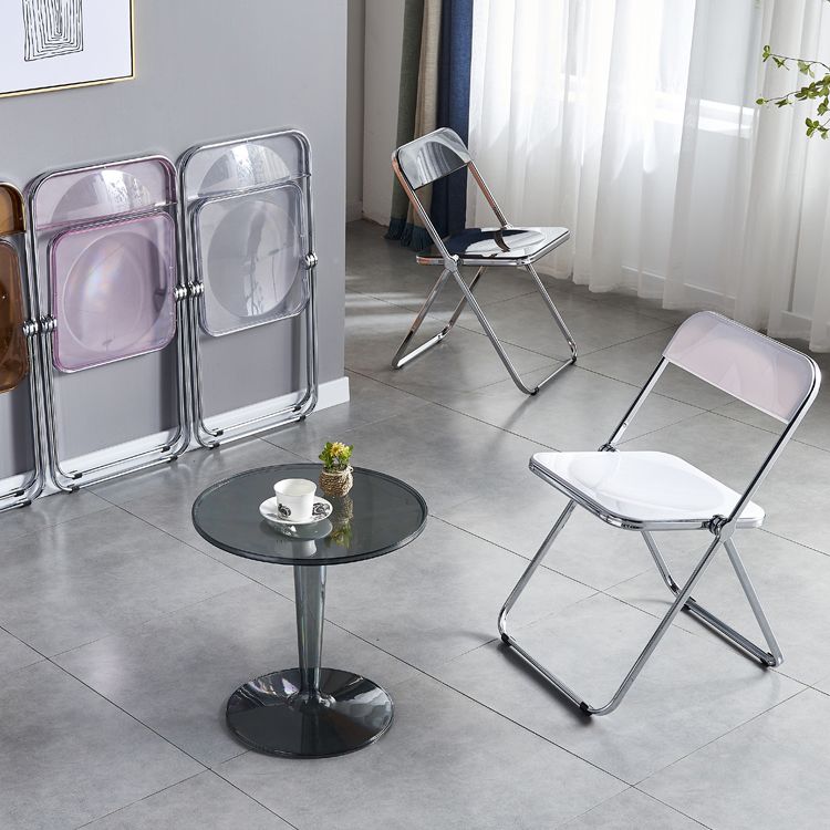 Chaise de salle à manger contemporaine en métal, chaise latérale pliante sans bras pour usage au restaurant