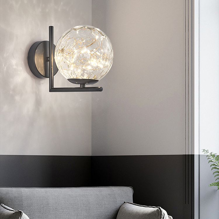 1 licht wit glazen wand gemonteerd verlichtingsarmatuur moderne bol wandverlichting ideeën voor slaapkamer