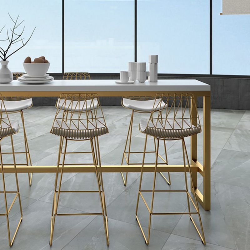 Glam Pub Height Dining Table Solid Wood Top Pub Table for Living Room