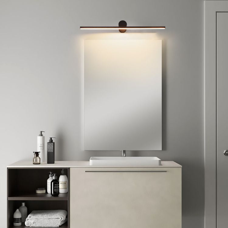 Moderner minimalistischer Stil linearer LED -Badezimmer Waschtischleuchten Metall Waschtischwandleuchten im schwarzen Finish