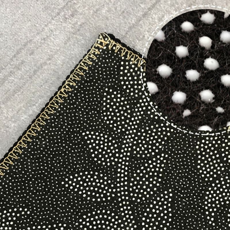 Blue Living Room Rug Geometric Print Polyester Area Rug Non-Slip Backing Area Carpet