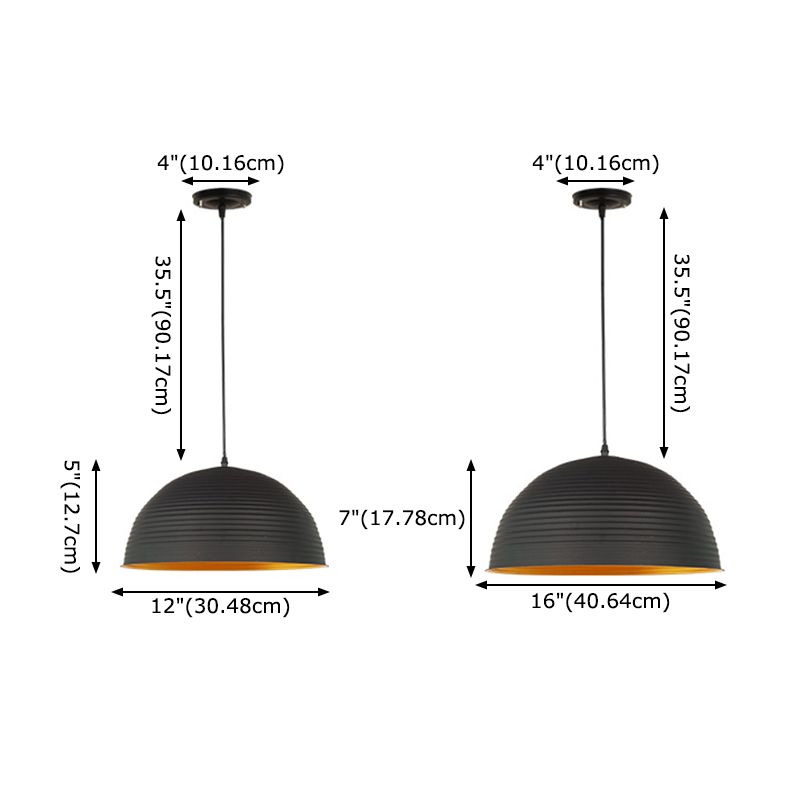 Lampada a sospensione a ciondolo a 1-bulba in oro industriale in alluminio interno appeso per il ristorante