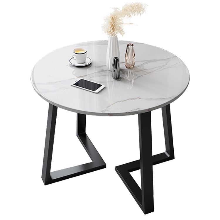Glam runder 31-Zoll-Esstisch Standard-Esstisch aus gesintertem Stein mit für die Küche