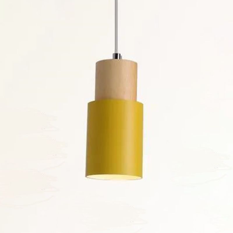 1 Light Modern Pendants Light Fixtures Cylinder Hanging Light for Living Room