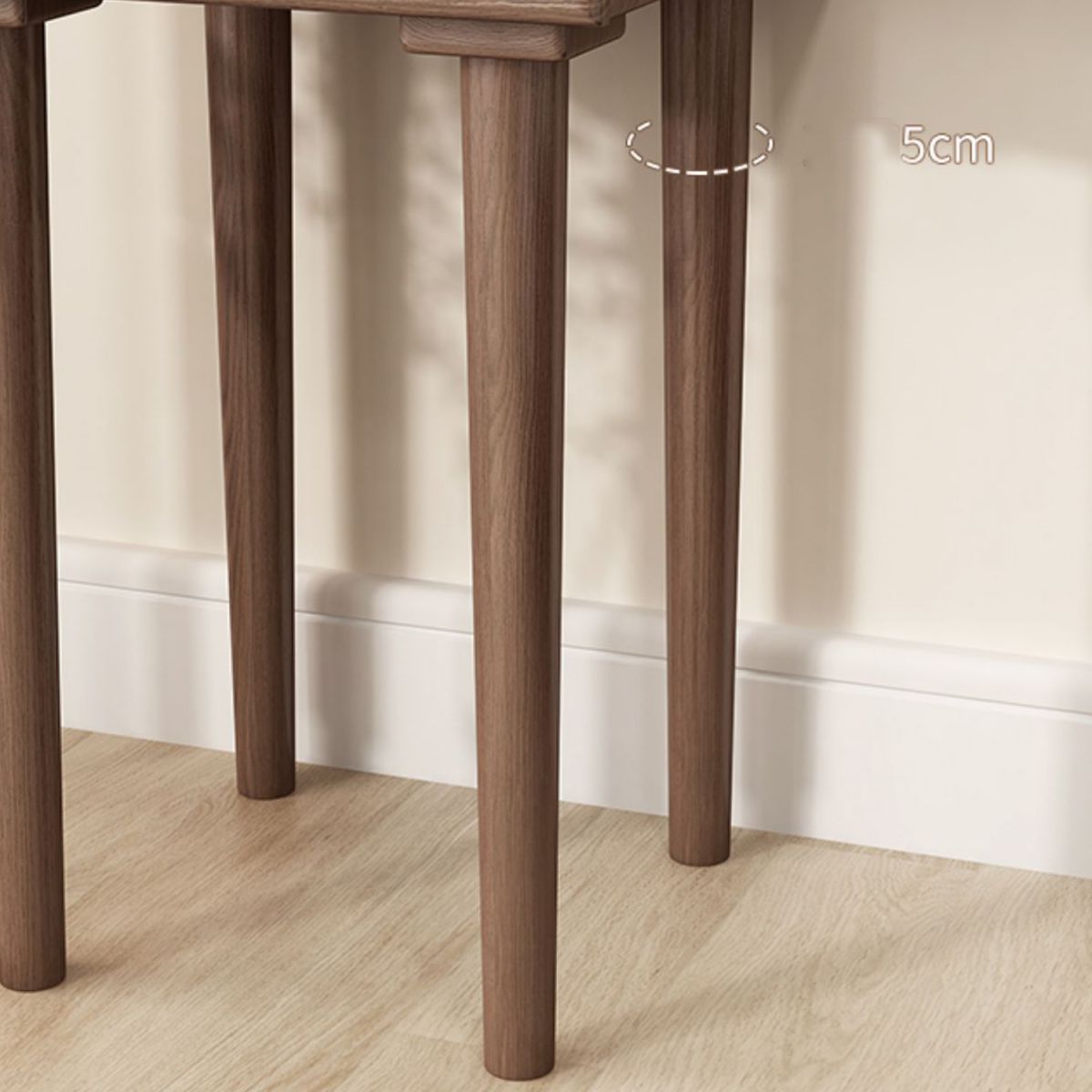 Mid-Century Modern Make-up Vanity Solid Wood Flip-Top Dressing Table