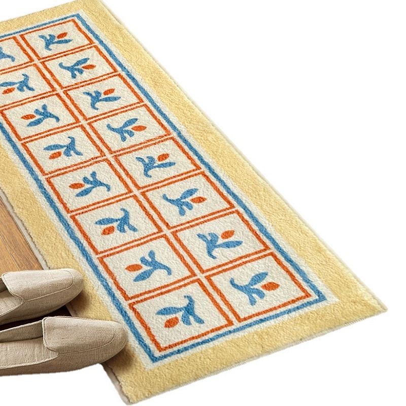 Roze bloem tapijten polyester Noordse vloerkleed niet-slip achterste tapijt voor huisdecoratie