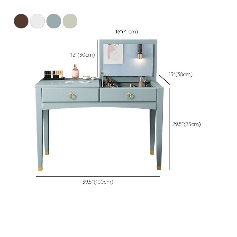 Flip Single Mirror Dressing Table39.37" One Drawer Vanity Table