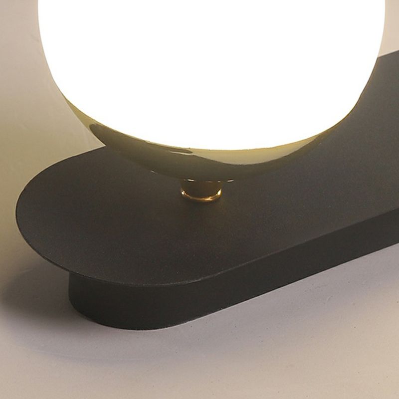 Sphere Cream Glass Flushmount Light Simplicity 1 Bulb Black Ceiling Mount Light Fixture for Aisle