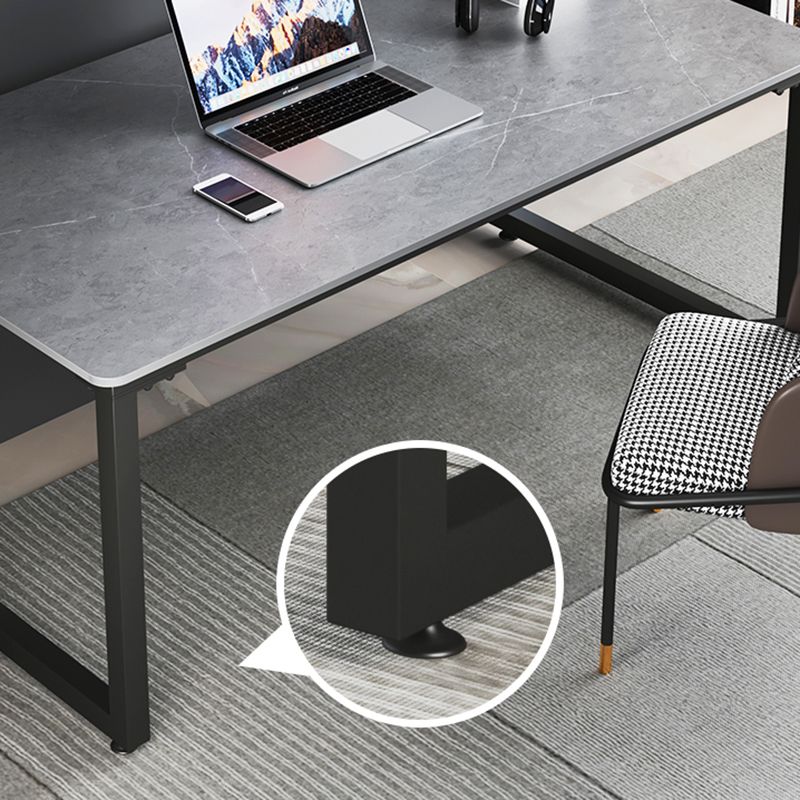 Contemporary Stone Writing Desk Sled Rectangular Office Desk for Home